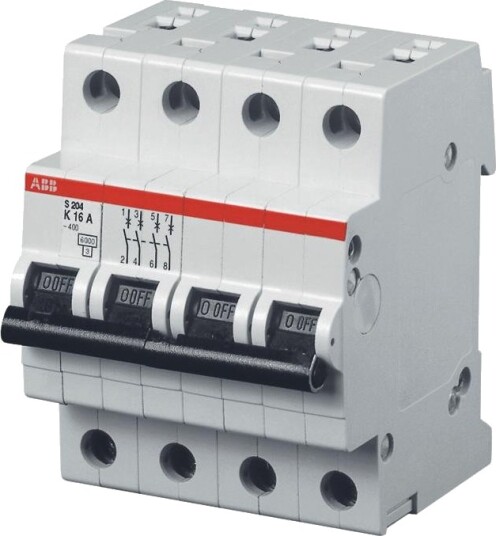 ABB Automatsikring 4P 10kA C 25A S 204M C25