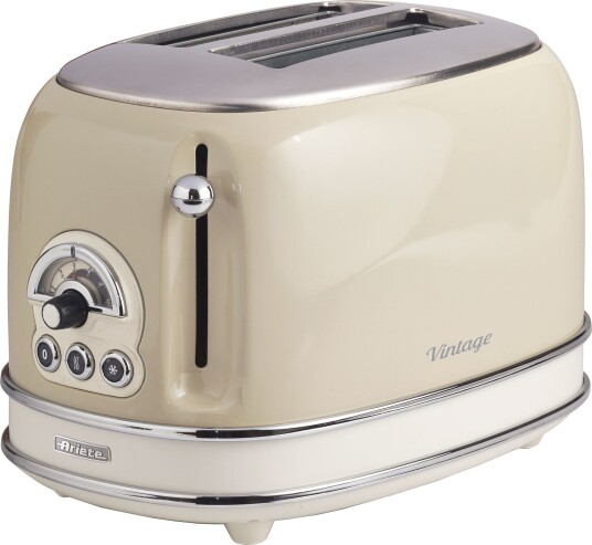 Ariete Vintage 155 Brødrister 2 Skiver med Uttrekkbar Smuleskuff Beige