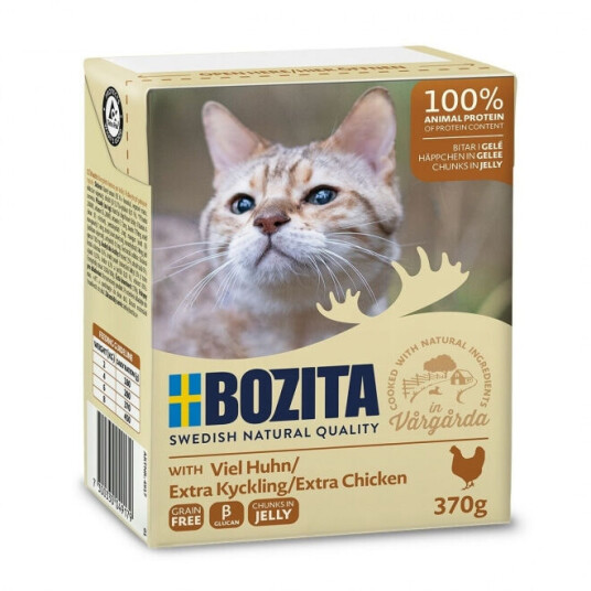 Bozita Våtfôr til Katt med Kylling i Gelé 370 g - Fullfôr for Voksne Katter