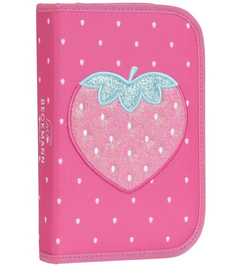 Beckmann Norway Single Section Pencil Case With Content Strawberry   Pink   ONE SIZE