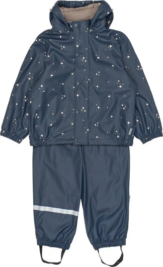 Mikk line Regntøy m. Seler/Fleece PU Star Sky AOP Mikk line 1 år (80) Regntøy Blå Marineblå Rosa