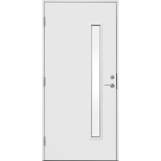 Solid Dørsett funkis ytterdør gl 90x200 v hvit klart glass side ncs s0502 y