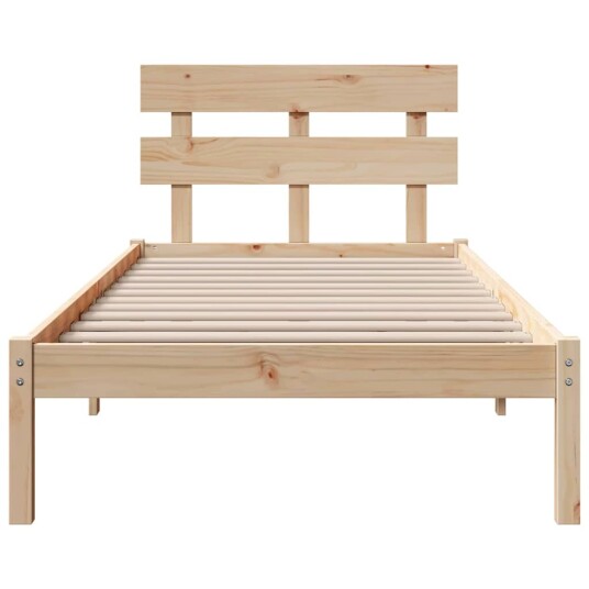 Sengestamme med hodegjerde Brun 75 x 190 cm Massivt furutre