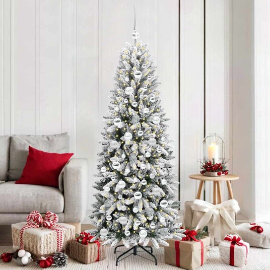 Kunstig juletre Hvit 73 x 73 x 180 cm PVC plast stål og PE