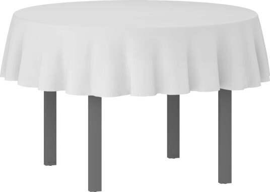 vidaXL Bordduk 5 stk. Rund Hvit Ø 160 cm Polyester