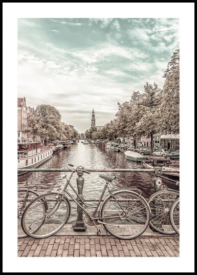 Typical Amsterdam | urban vintage style Poster Plakat / 21x30cm