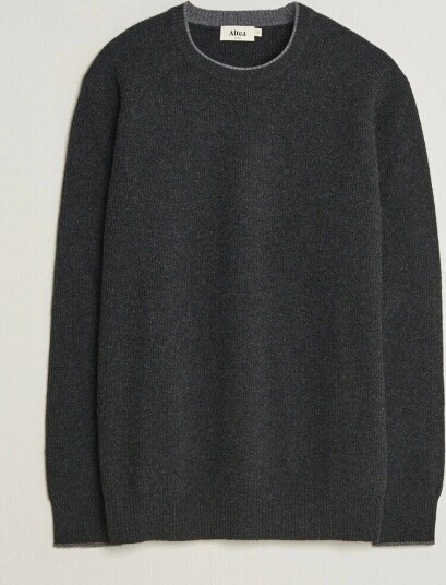 Altea Rib Wool Raglan Sweater Charcoal