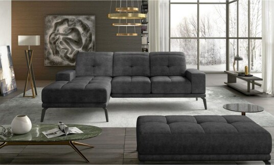 Hjørnesofa Eltap Torrense 265x175x98 cm Dora 95 Grå Venstre