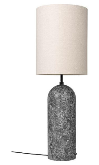 GUBI Gravity Gulvlampe Grå Marmor og Canvas Skjerm XL Høy GUBI Gravity Gulvlampe Grå Marmor og Canvas Skjerm XL Høy