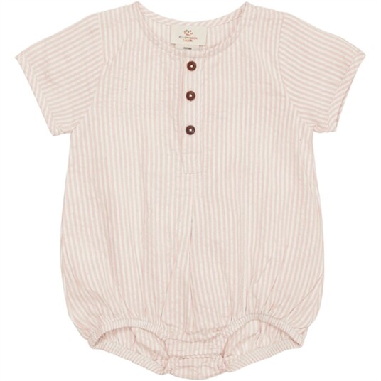 Copenhagen Colors Dusty Rose Stripe Seersucker Romper m. ermer 56