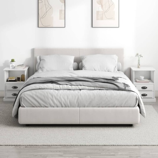 vidaXL Nattbord 2 stk hvit 43x36x60 cm