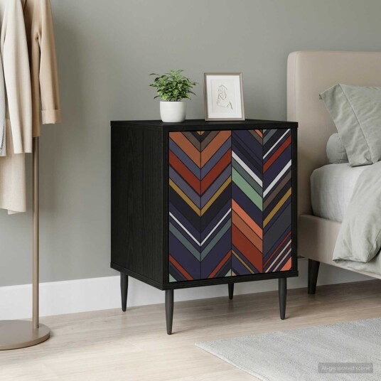 vidaXL Nattbordskap OMMEN Svart eik 36 x 33 x 51 cm Konstruert tre