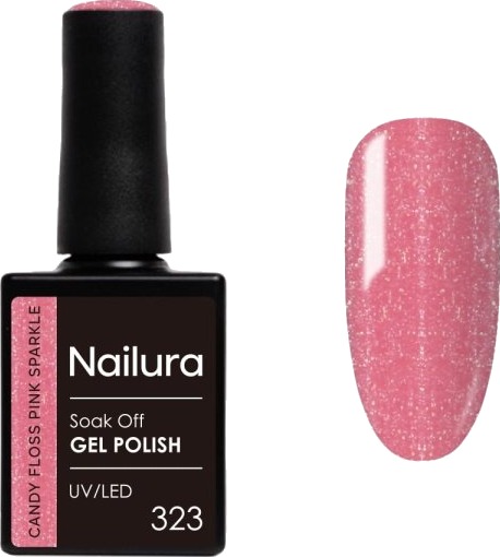 Nailura Gelpolish 323 – Candy Floss Pink Sparkle – 10 ml Nailura Gelpolish 323 – Candy Floss Pink Sparkle – 10 ml