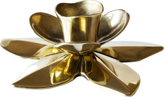 Kunstindustrien Flower Art Deco Candlestick - Gold - ONE SIZE
