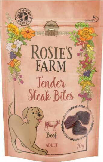 Rosie's Farm Adult Mini Steak Bites Snacks Okse 70g