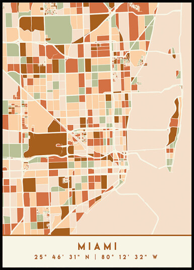 Black Maps Earth Tones 53 Plakat Plakat / 30x40cm