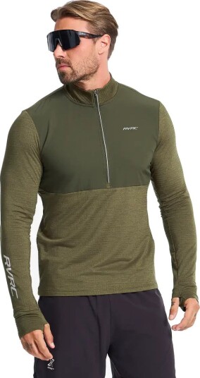 RevolutionRace Discipline Thermo Half zip Top Herre Dark Olive/Forest Night Størrelse:2XL   Herre > Overdeler > Langermede skjorter