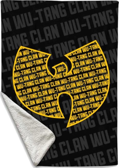 Rocksax WuTang Clan Logo Repeat Sherpa Fleece Throw 50 in x 60 in 78899291 Rocksax WuTang Clan Logo Repeat Sherpa Fleece Throw 50 in x 60 in 78899291