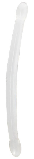 Shots Toys RealRock RealRock Crystal Clear Non Realistic Double Dildo 42 cm