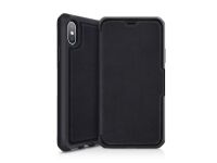ITSKINS HYBRID // FOLIO - Lommebok for mobiltelefon - helnarvet lær - svart - 6.5 - for Apple iPhone XS Max