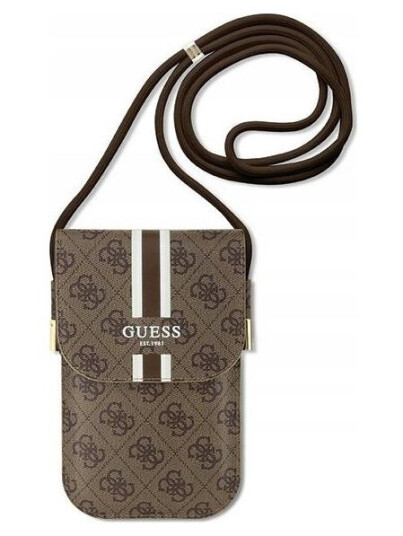 Guess Guess 4G Stripes - Crossbody Telefonveske Brun Guess Guess 4G Stripes - Crossbody Telefonveske Brun