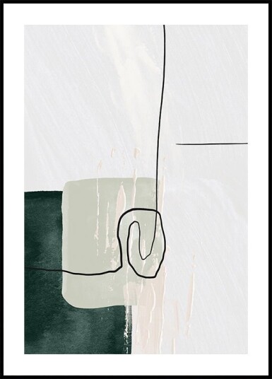 Abstract Shapes in Green 1 Plakat Plakat / 100x150cm