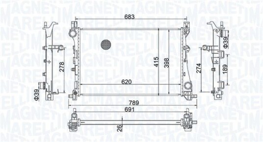 Radiator MAGNETI MARELLI 350213203400 Radiator MAGNETI MARELLI 350213203400
