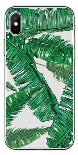 TPU Rainforest-skall til iPhone X/XS, palmeblad TPU Rainforest-skall til iPhone X/XS, palmeblad