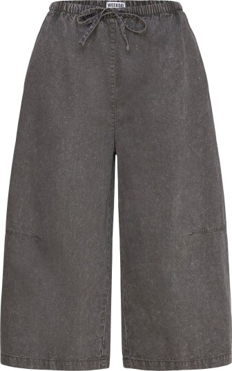 Weekday Low Rise Loose Cropped Trousers   Grey   L