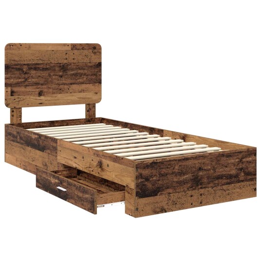  Sengestamme med skuff Gammelt tre 100 x 200 cm Konstruert tre