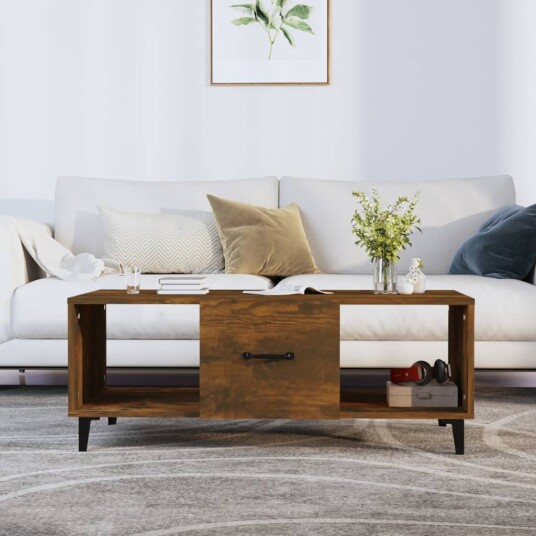 vidaXL Salongbord røkt eik 102x50x40 cm konstruert tre vidaXL Salongbord røkt eik 102x50x40 cm konstruert tre