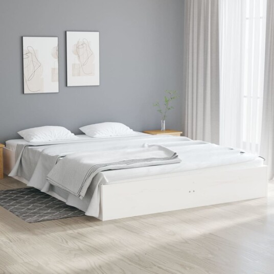 vidaXL Sengeramme hvit heltre 120x190 cm 4FT Small Double vidaXL Sengeramme hvit heltre 120x190 cm 4FT Small Double