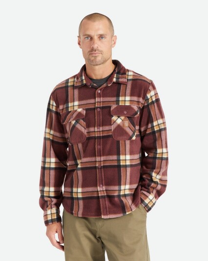 Brixton Bowery L/S Arctic Stretch Fleece Rød