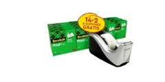 Scotch Magic 8-1933R16c60 - Dispenser Med Kontortape (16 Ruller) - Skrivebord - 19 Mm X 33 M - 25.4 Mm Kjerne - Matte Acetate - Sølvdispenser, Transparent