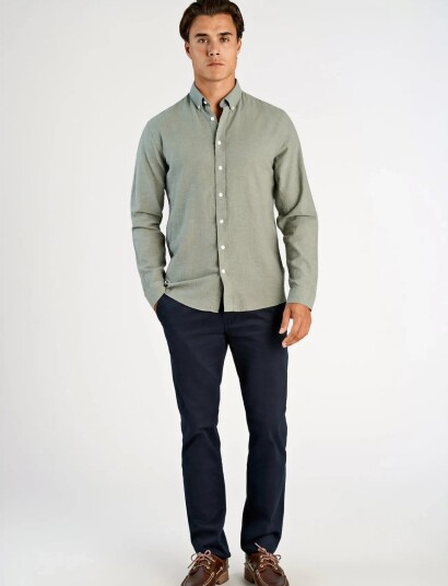 Lindbergh Linen/Cotton Shirt L/S Green XXL Lindbergh Linen/Cotton Shirt L/S Green XXL