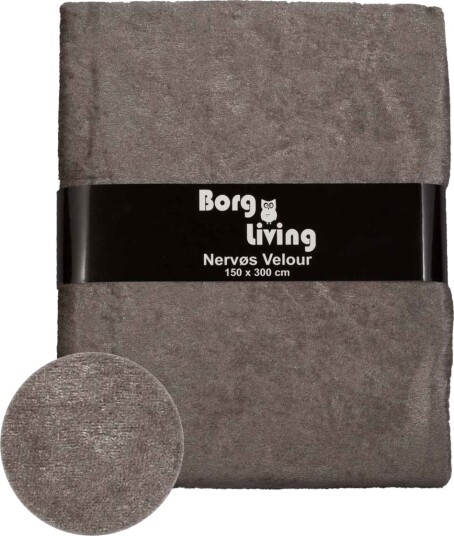 Borg Living Nervøs Fløyel - 9 Meter - Grå - 3 Pakker á 3 meter.