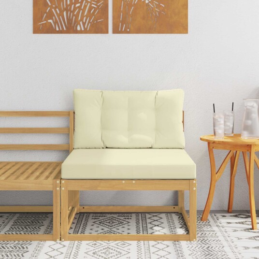 vidaXL Ute Midt Sofa Polyester Hvit