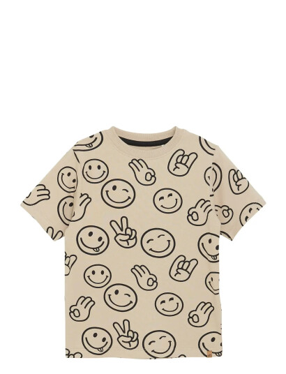 Minymo T-Shirt Ss Aop - Cream - 104 Minymo T-Shirt Ss Aop - Cream - 104