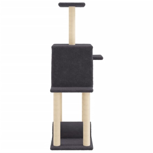 Vidaxl Kattetre Med Klorestolper I Sisal Mørkegrå 122 cm
