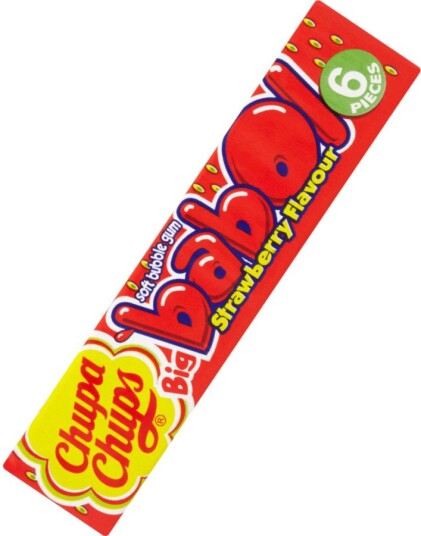 6 pk Chupa Chups Babol Tyggegummi med Jordbærsmak
