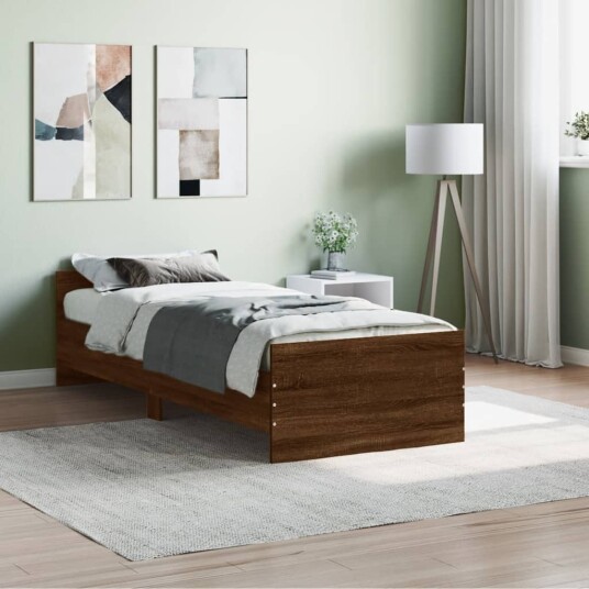 vidaXL Sengeramme brun eik 75x190 cm konstruert tre 8721012154384