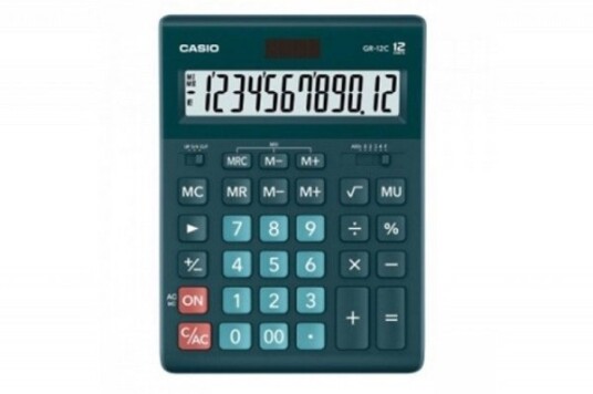 Casio Kontorkalkulator Gr-12C-Dg Grønn, 12-Siffert Display (Gr-12C-Dg)