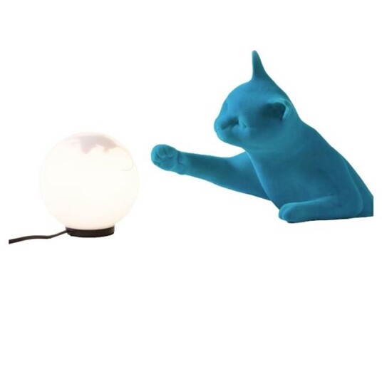 Karman Maoo Bordlampe Lys Blå Fløyel