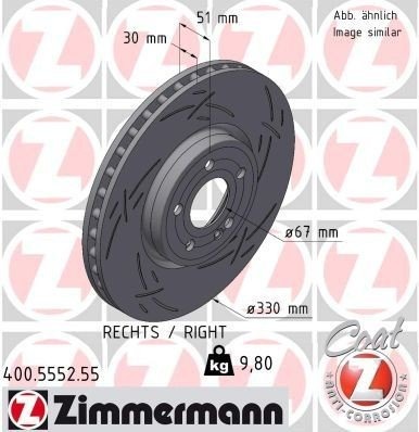 Bremseskive ZIMMERMANN 400.5552.55