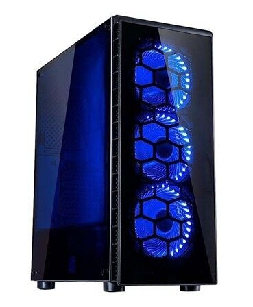 Inter-Tech CXC2 Midi Tower Kabinett med Vindu og LED Belysning Svart