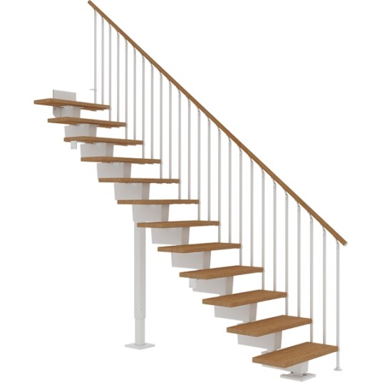 Dolle Dubai Rett Trapp Hvit 9016 classic Iii oljet Eik 80 13   Loddrett Høyde 238 294cm