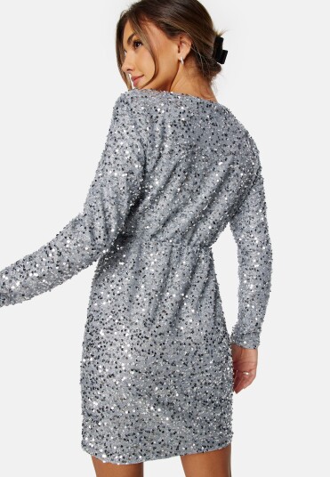 VILA Cava Sequin Dress Silver 40