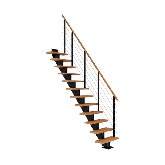 Dolle Frankfurt Rett Trapp Svart-design-oljet Eik-65-11 - Loddrett Høyde Op Til 258 Cm Dolle Frankfurt Rett Trapp Svart-design-oljet Eik-65-11 - Loddrett Høyde Op Til 258 Cm