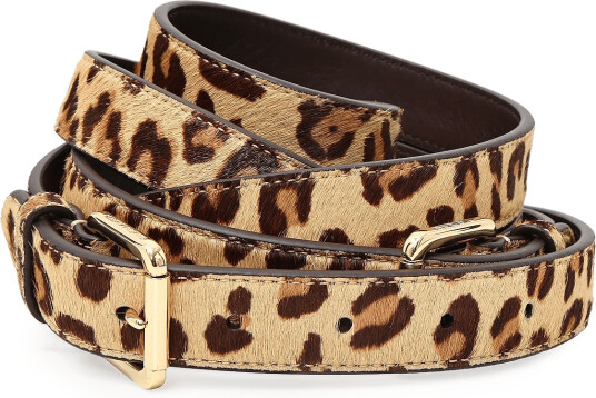 Lauren Ralph Lauren Haircalf Double-Buckle Stacked Wide Belt - Beige - S