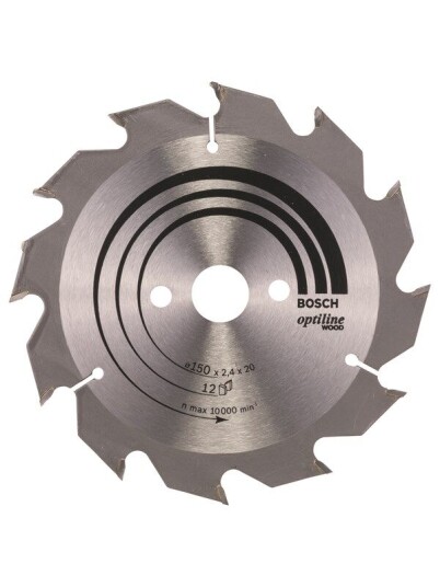 Bosch Sirkelsagblad Optiline Wood 150 x 20/16 x 2,4 mm, 12